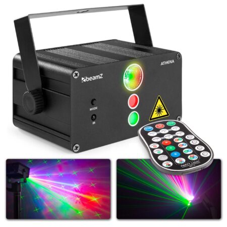 BeamZ Athena accu disco laser met 2 gobo lasers en multicolor LED | BeamZ