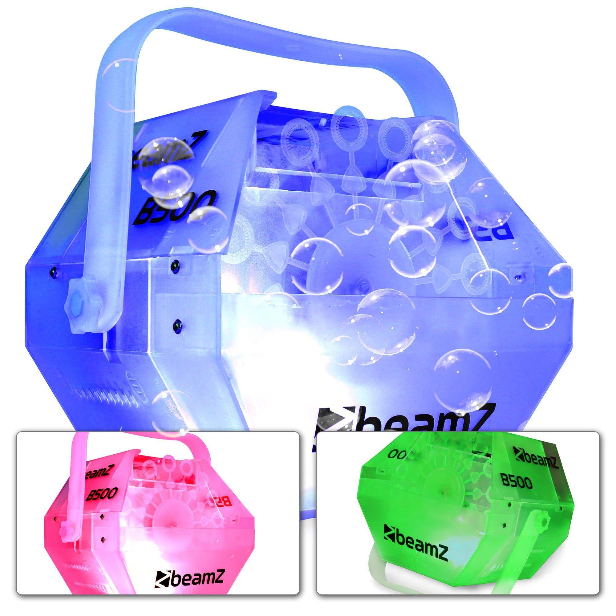 BeamZ B500LED Bellenblaasmachine transparant - Met lichten en 550ml | BeamZ
