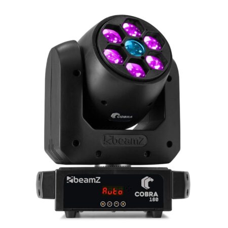 BeamZ Cobra 160 - 160 Watt Spot Moving Head met 6x 10 Watt RGBW B-Eye | BeamZ