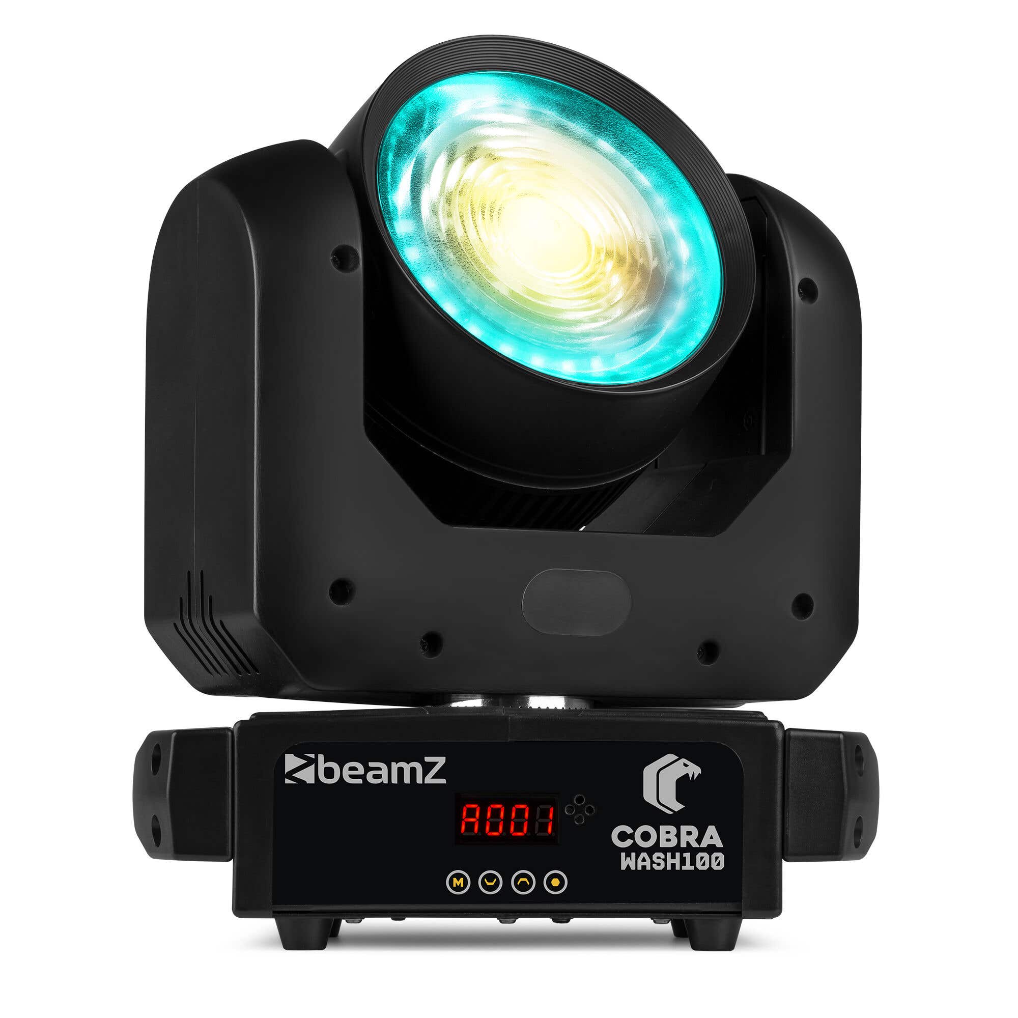 BeamZ Cobra Wash100 moving head met LED ring - CW/WW - 100W | BeamZ