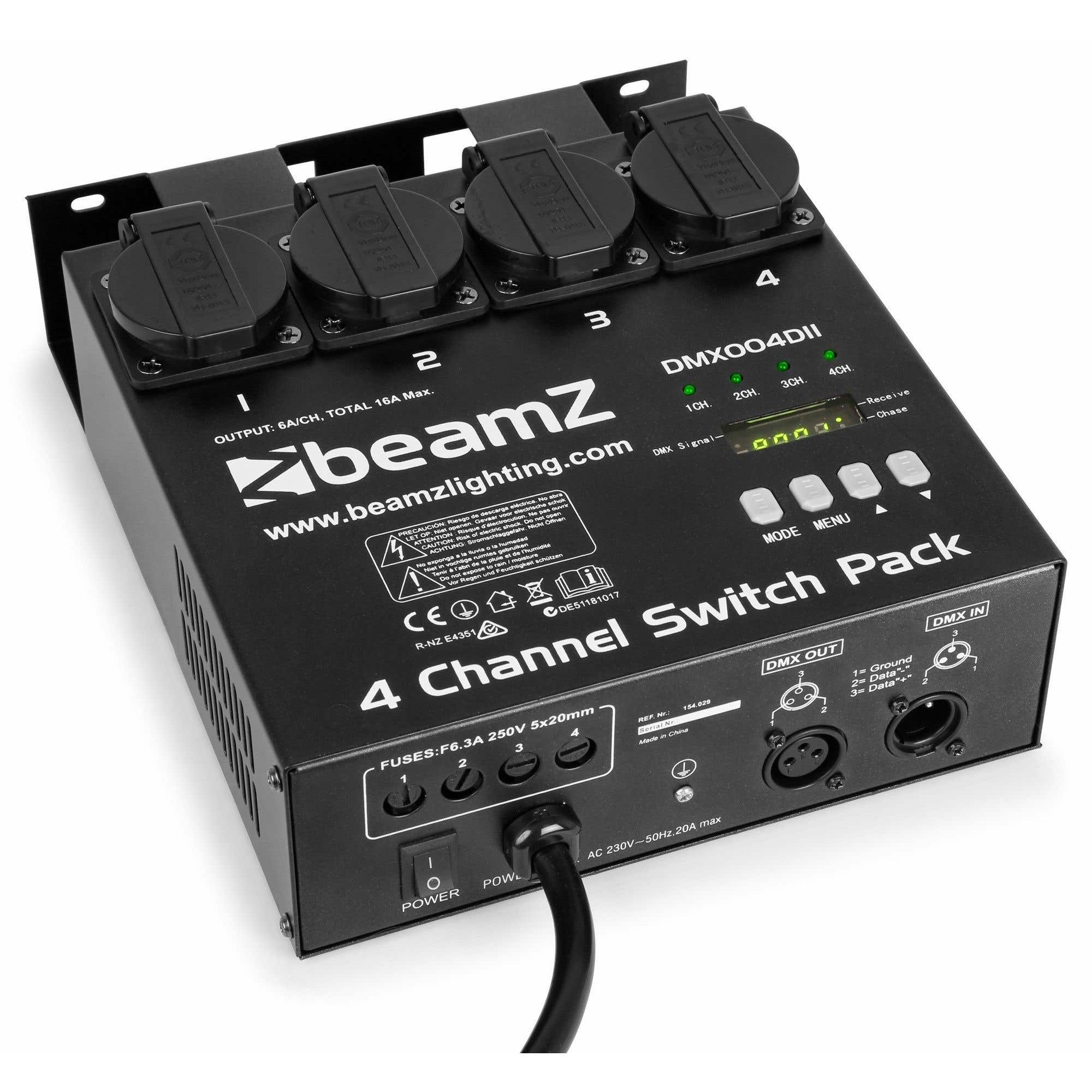 BeamZ DMX004DII DMX Controller 4 Kanaals switchpack | BeamZ