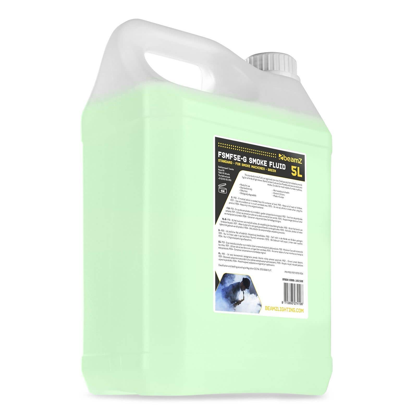 BeamZ FSMF5E-G standaard rookvloeistof - Groen - 5L | BeamZ
