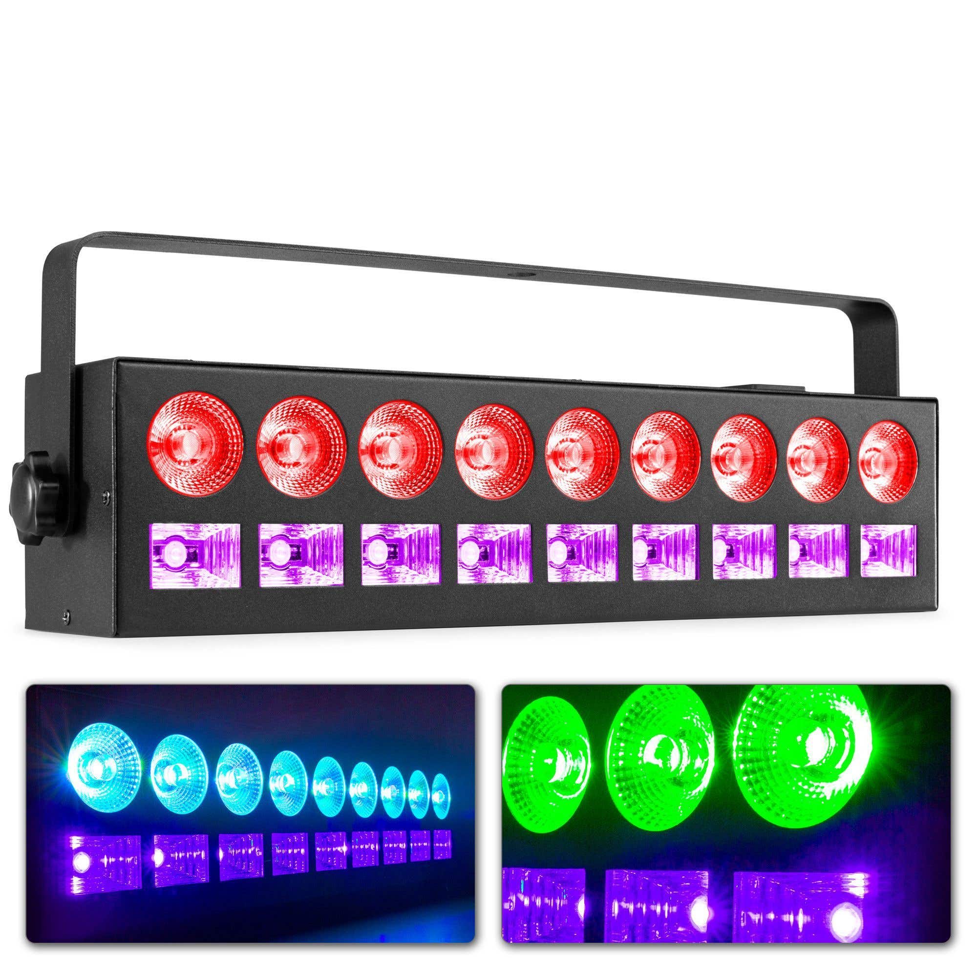 BeamZ LCB99 LED bar met 9x kleuren LED's en 9x blacklight LED's | BeamZ