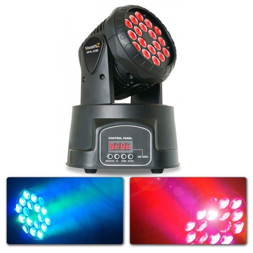 BeamZ MHL108MK4 Compacte moving head 18x 3W RGB LEDs | BeamZ