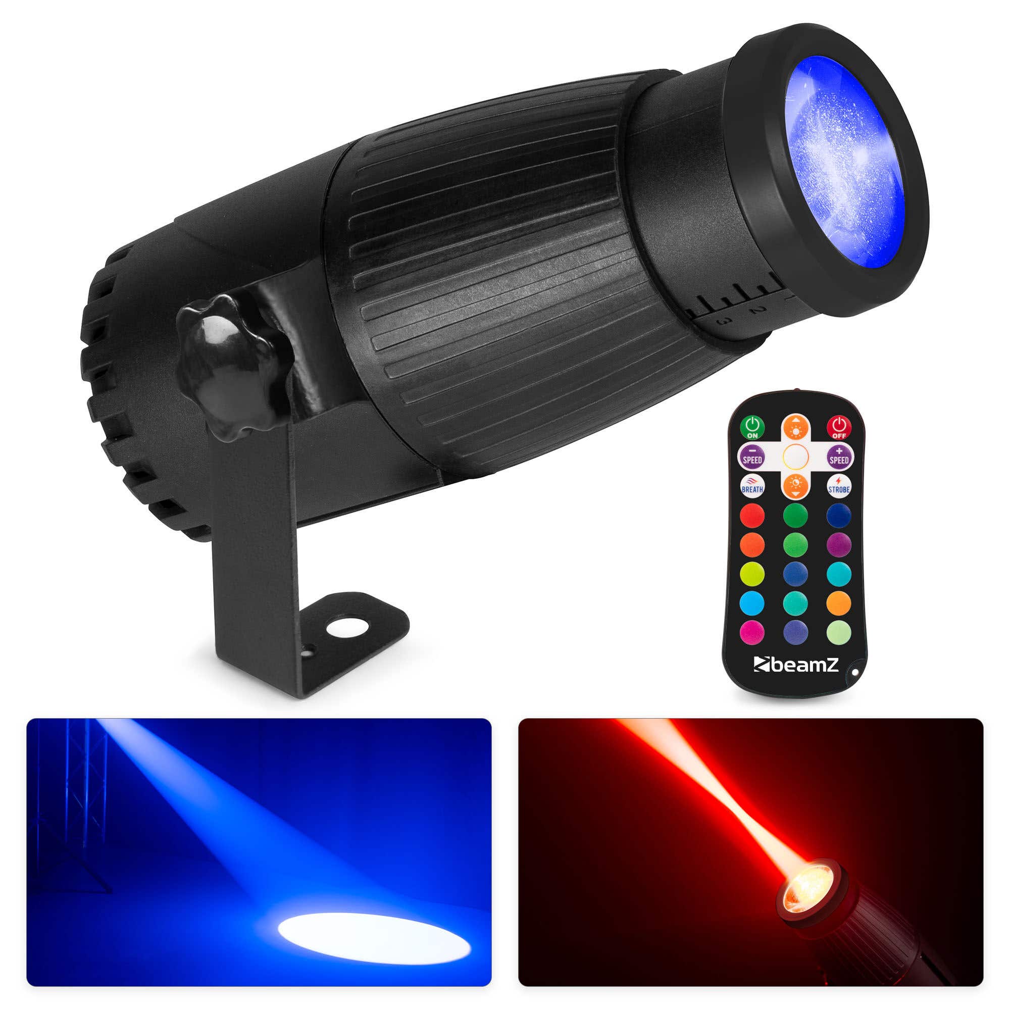 BeamZ PSZ18W LED Pin Spot - 16 RGBW kleuren - Handmatige zoom - Met | BeamZ