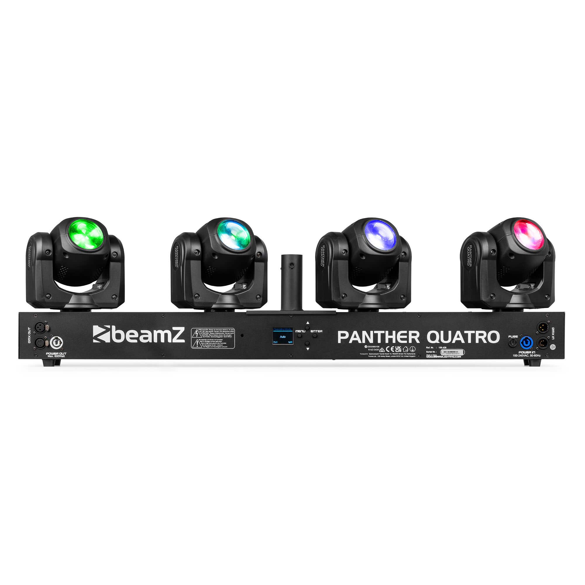 BeamZ Panther Quatro Beam Bar - Bar met 4 moving heads - RGBW - 160W | BeamZ