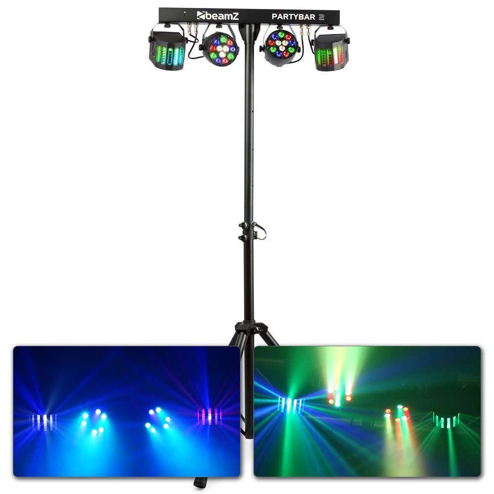 BeamZ PartyBar2 lichtset - 2x LED par + 2x Derby incl. statief | BeamZ