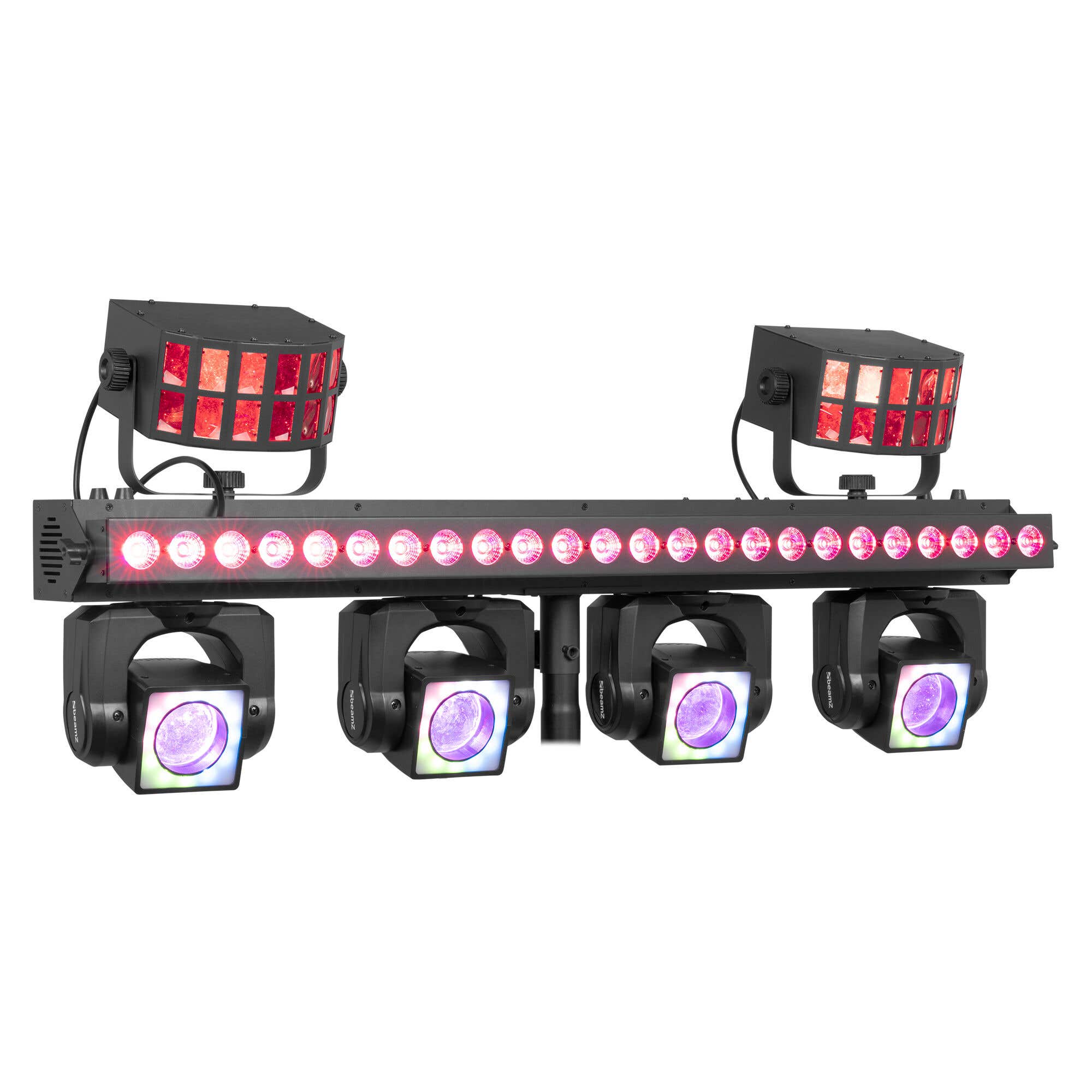 BeamZ ShowBar GO Ultra - Moving head bar met 4 moving heads - Met LED | BeamZ