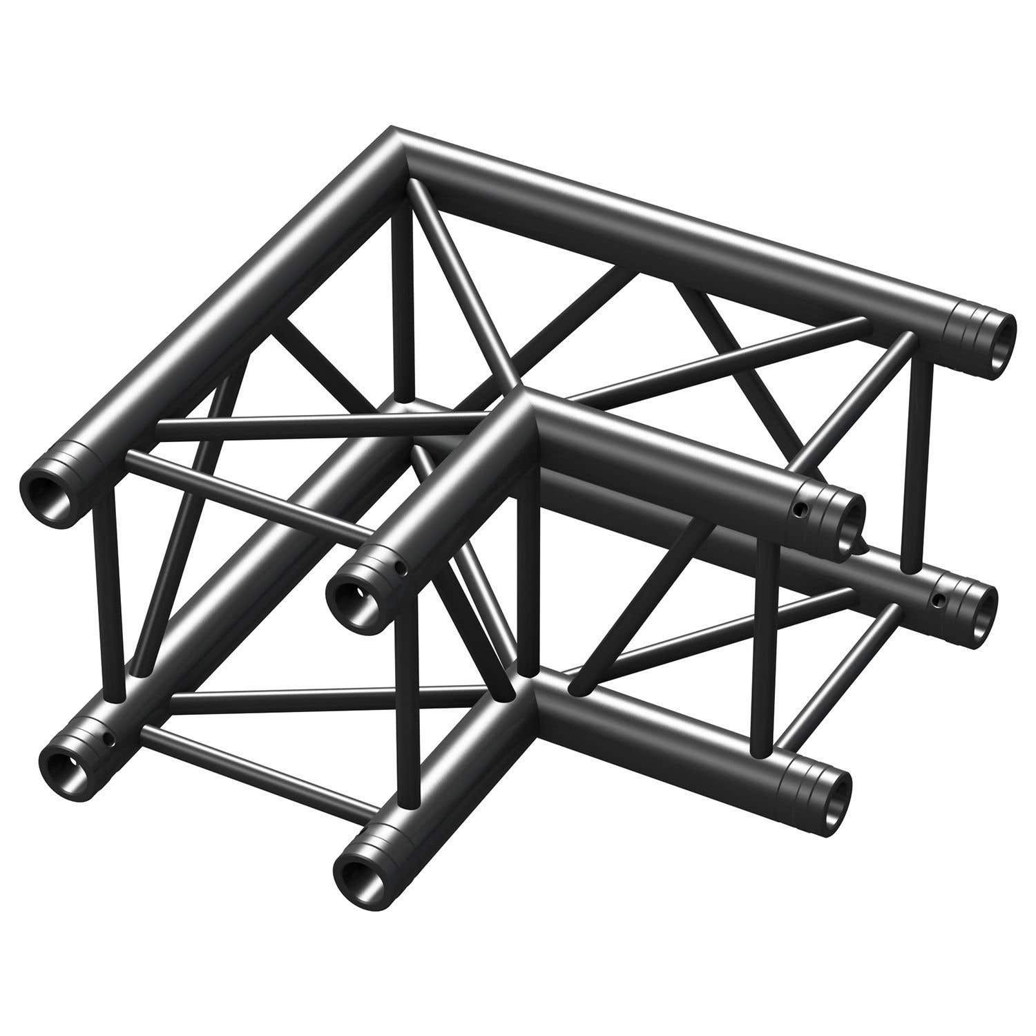 BeamZ Truss P30-C21B vierkante truss zwart 90° 2-weg hoek | BeamZ Professional