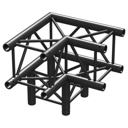 BeamZ Truss P30-C30B vierkante truss zwart 90° 3-weg hoek | BeamZ Professional