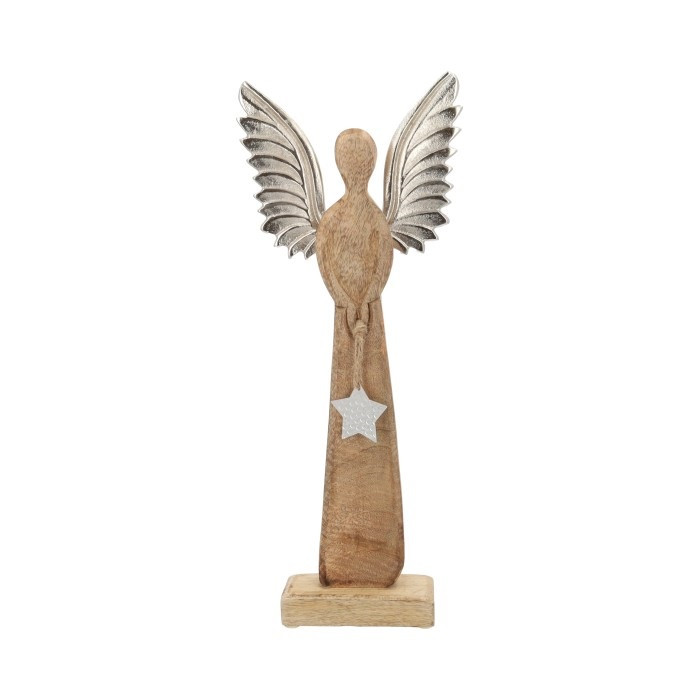 Beeld Engel Mangohout 12x6x34cm | HBX natural living