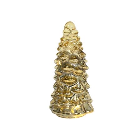 Beeld everlands kunstkerstboom glas LED goud 20cm | Svenska Living