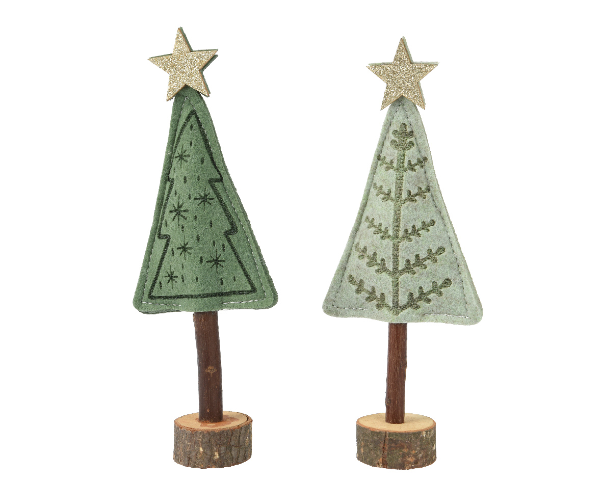 Beeld everlands kunstkerstboom vilt groen 20cm | Decoris