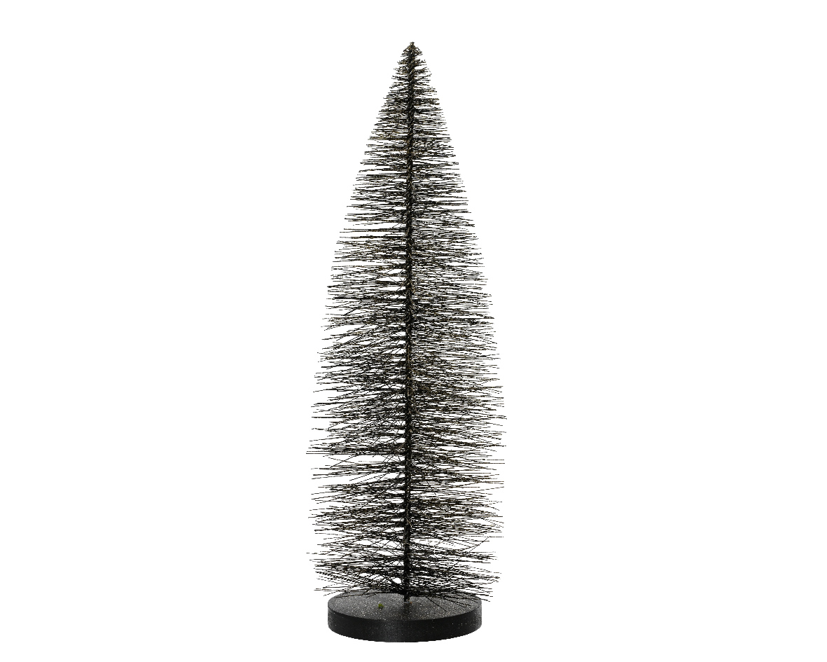 Beeld everlands kunstkerstboom zwart met goud 20cm | Decoris