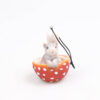 Beeld muisje in paddenstoel 6x6x8cm | Season Inspired Decoration