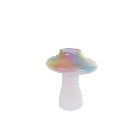 Beeld/Vaas Paddenstoel Rainbow glas H12cm | CosyDecor