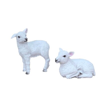 Beeldje schaap polystone staand/liggend | Gerkimex
