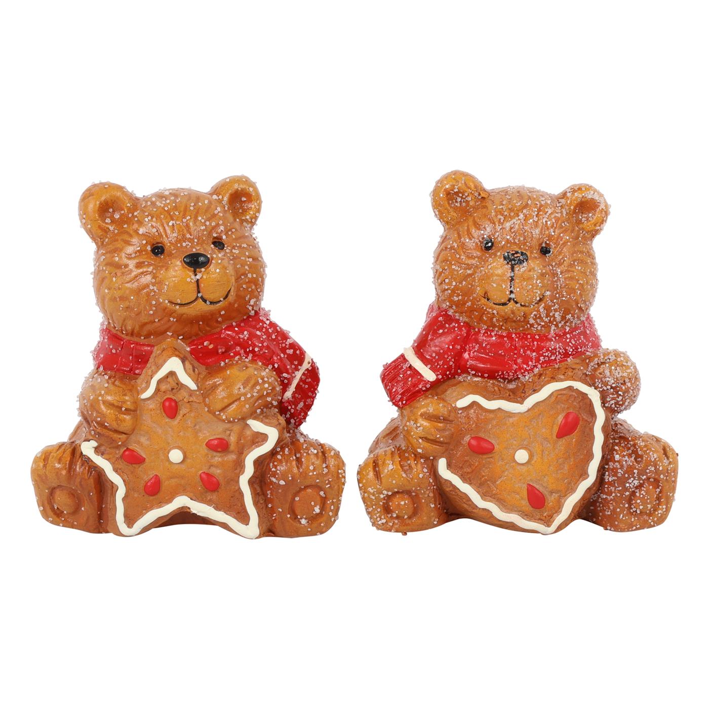 Beer kerst zittend bruin 7x6x7