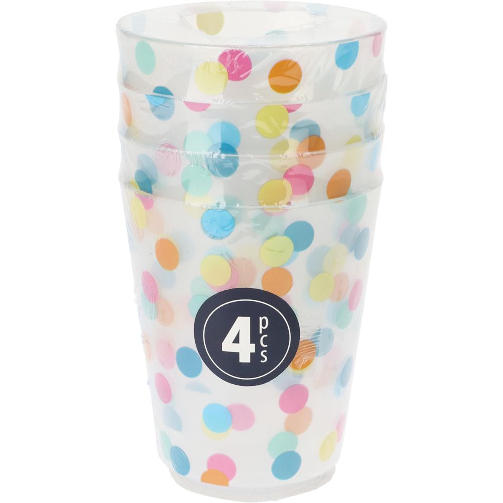 Bekerset confetti 4-delig kunststof | Excellent Houseware