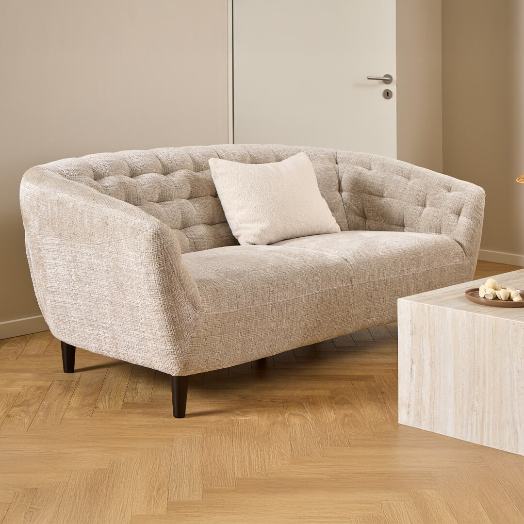 Bendt 3-zits Bank Loes Chenille - Beige | Bendt