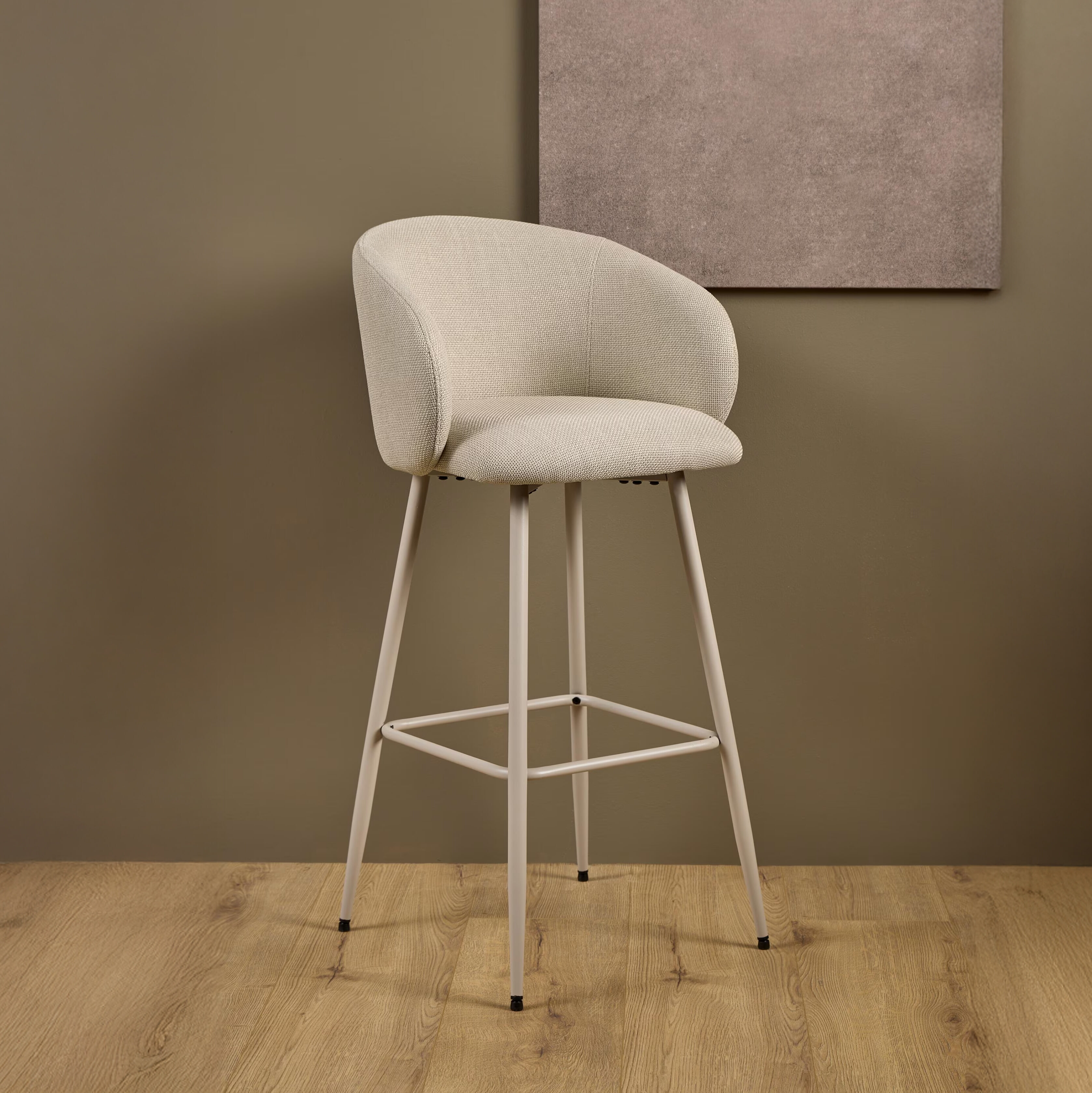Bendt Barkruk Cristi Stof - Beige (zithoogte 78cm) | Bendt