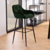 Bendt Barkruk Loren Velvet - Forest Green (zithoogte 79cm) | Bendt