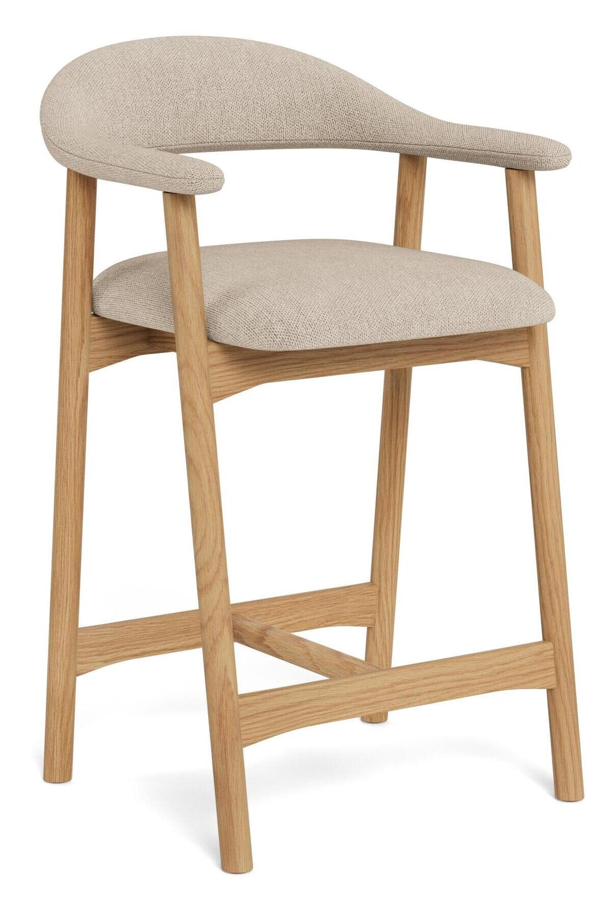 Bendt Barstoel Gerado Chenille (zithoogte 64cm) - Zand | Bendt