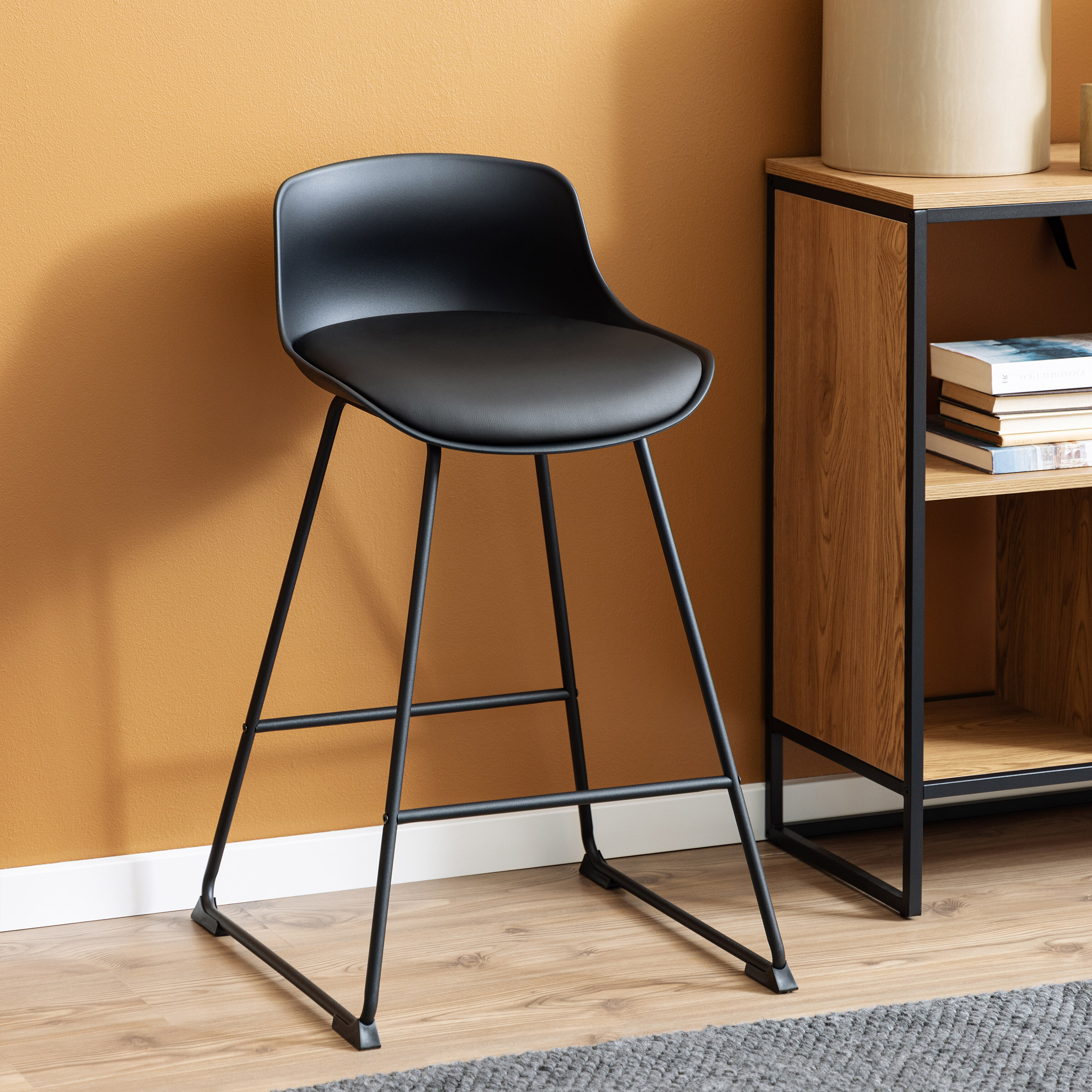 Bendt Barstoel Pelle PU - Zwart (zithoogte 66cm) | Bendt