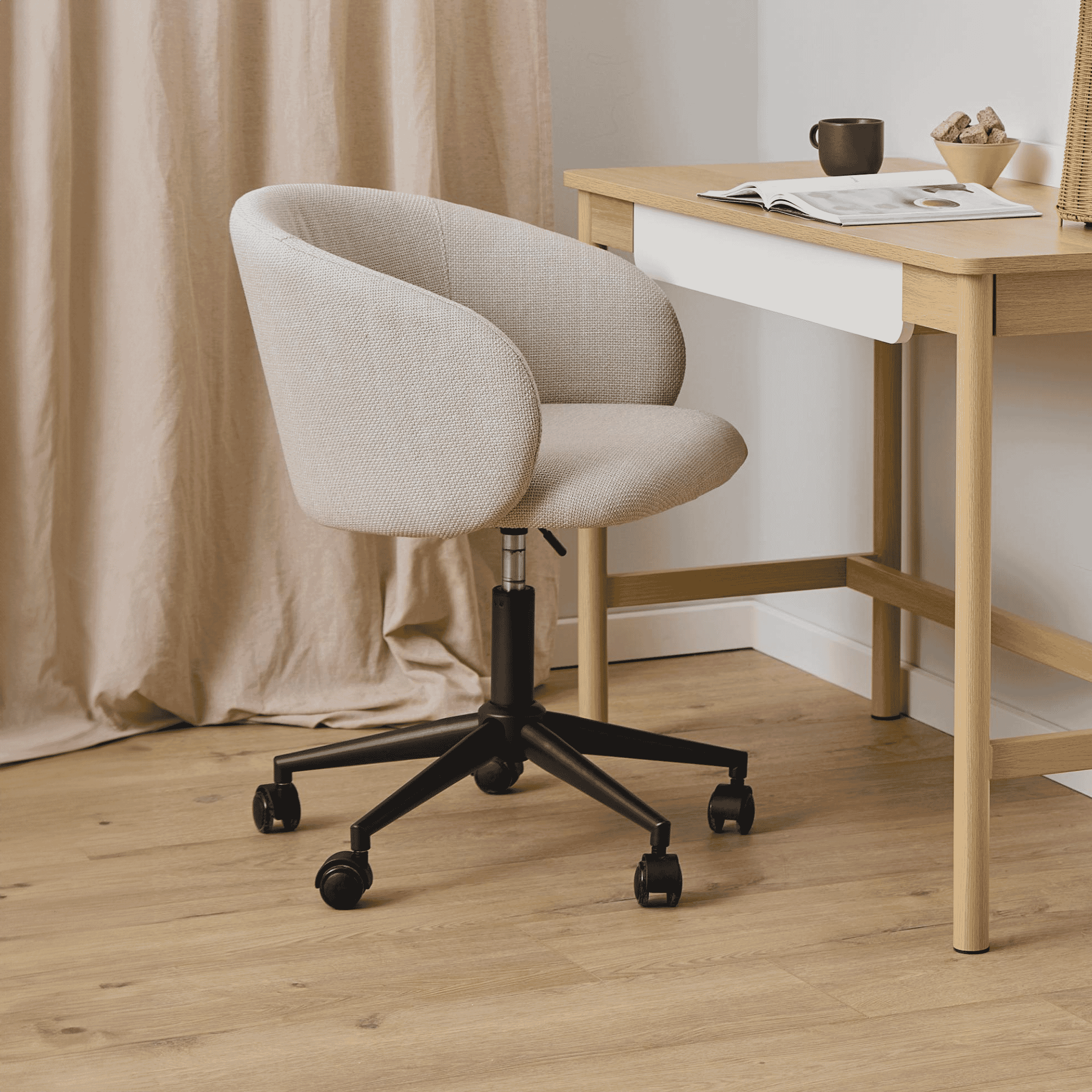 Bendt Bureaustoel Cristi Structuurstof - Beige | Bendt