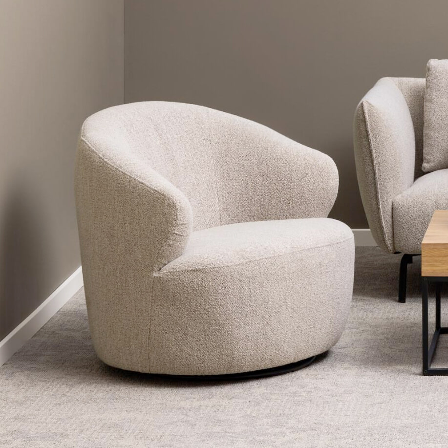 Bendt Draaibare Fauteuil Breah Bouclé - Beige | Bendt