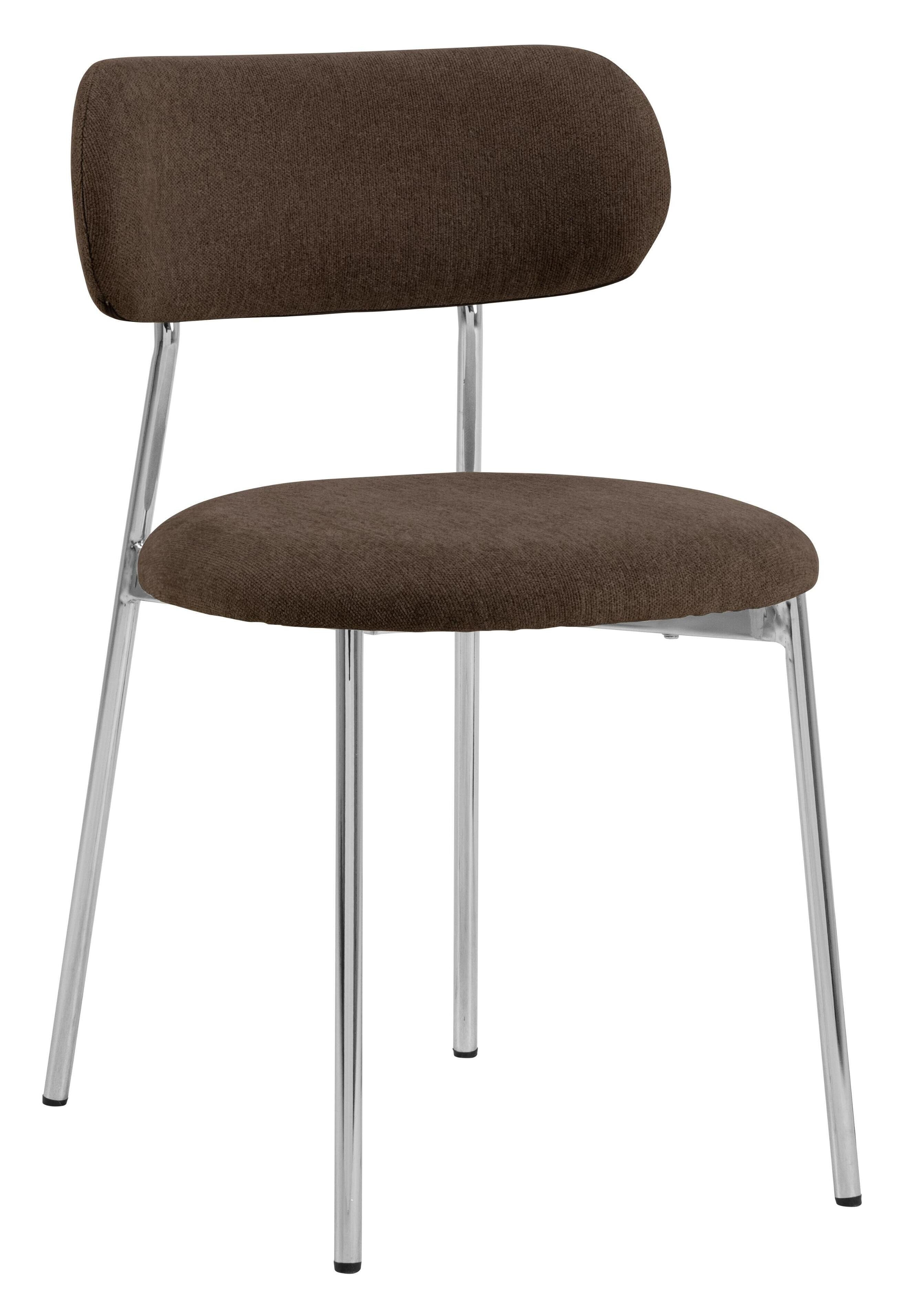 Bendt Eetkamerstoel Antroine Chenille - Bruin / Chroom | Bendt