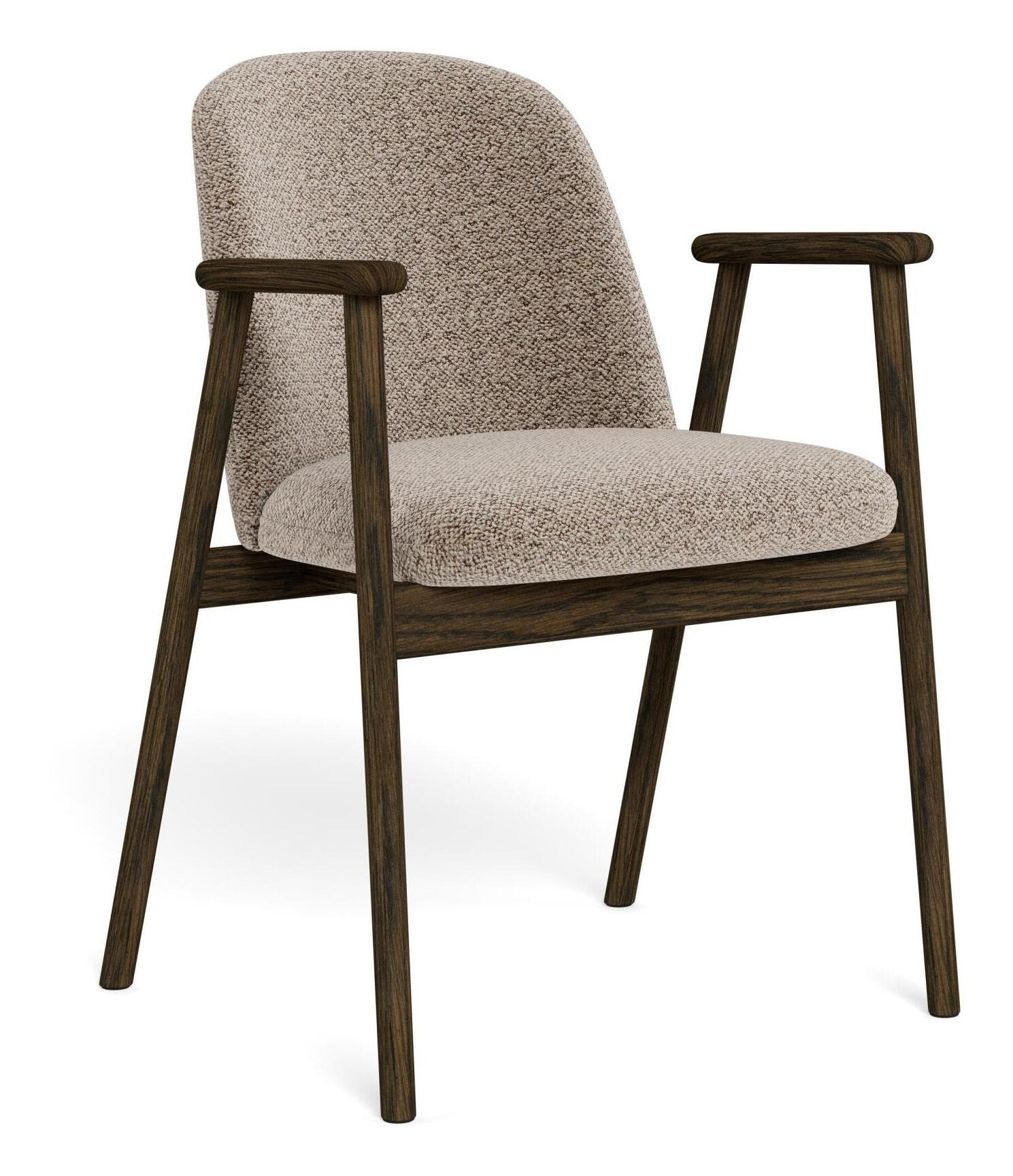 Bendt Eetkamerstoel Kenzo Bouclé - Beige / Gerookt eiken | Bendt