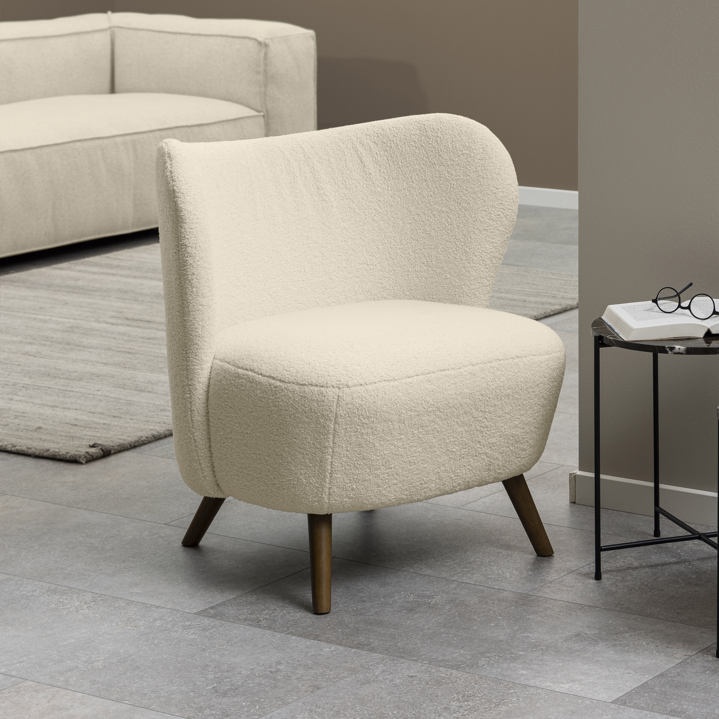 Bendt Fauteuil Bram Teddy - Crème - Japandi | Bendt