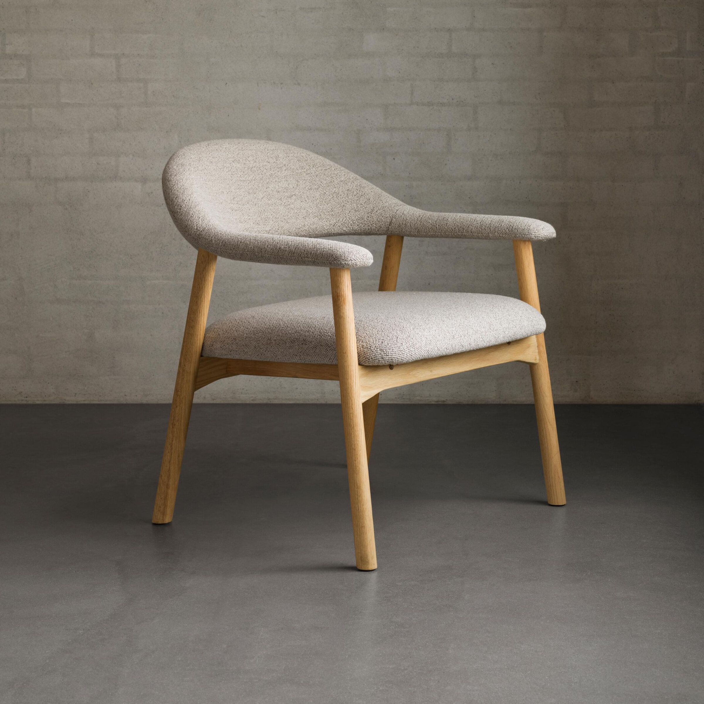 Bendt Fauteuil Gerado Eikenhout en Bouclé - Beige - Japandi | Bendt