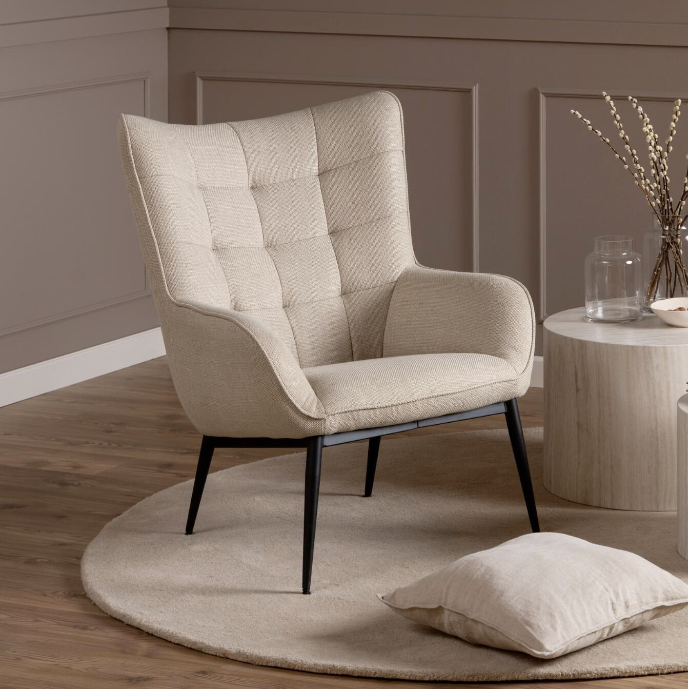 Bendt Fauteuil Kittie stof - Beige | Bendt