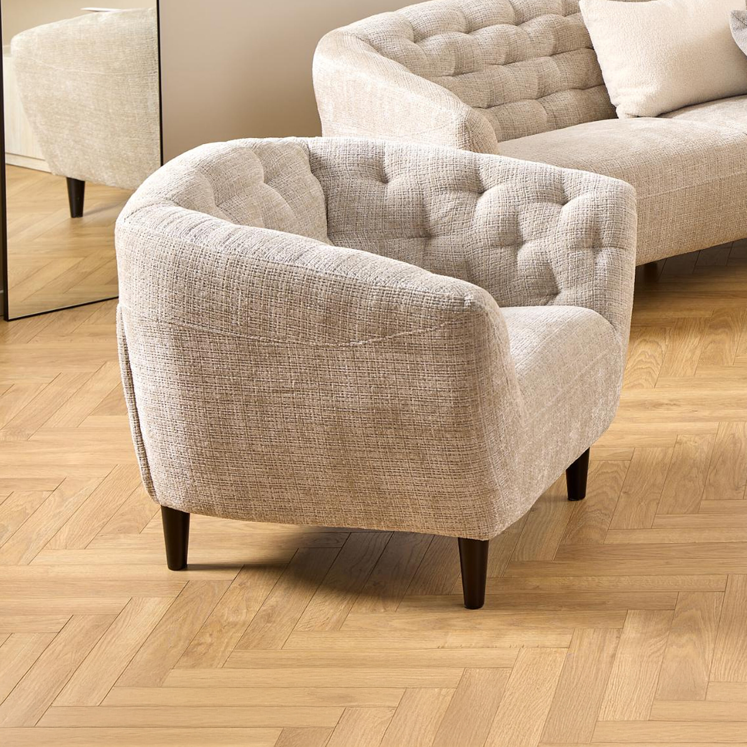 Bendt Fauteuil Loes Chenille - Beige | Bendt
