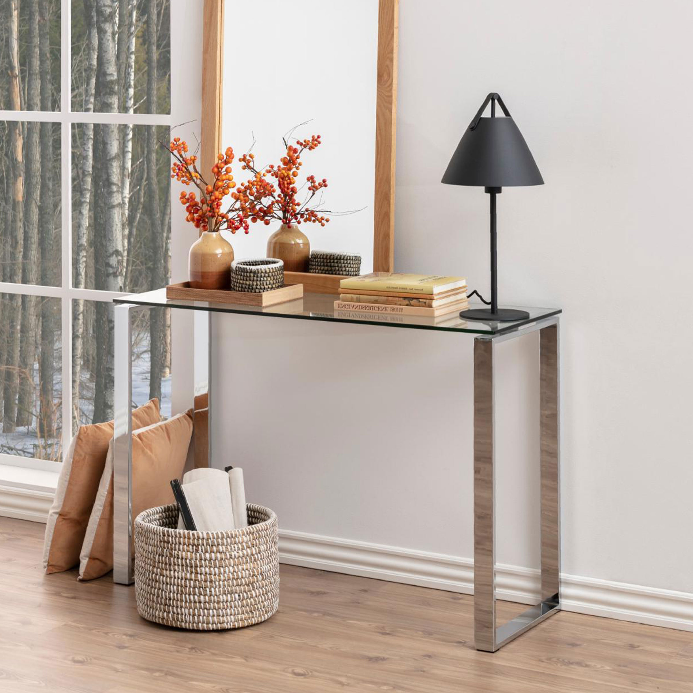 Bendt Glazen Sidetable Lone Chroom