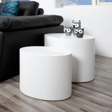 Bendt Ovale Salontafel Petrine Set van 2 stuks - Hoogglans wit - Ovaal | Bendt