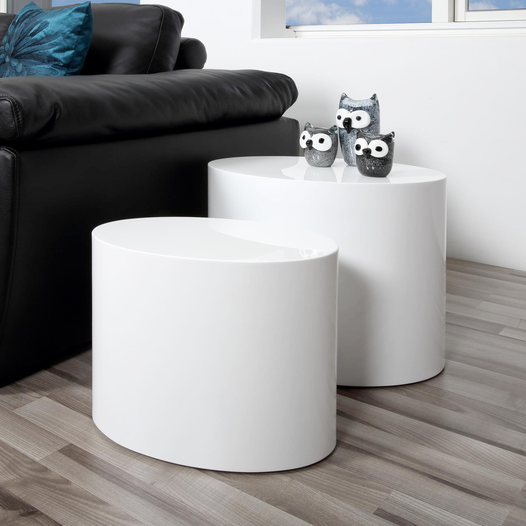 Bendt Ovale Salontafel Petrine Set van 2 stuks - Hoogglans wit - Ovaal | Bendt