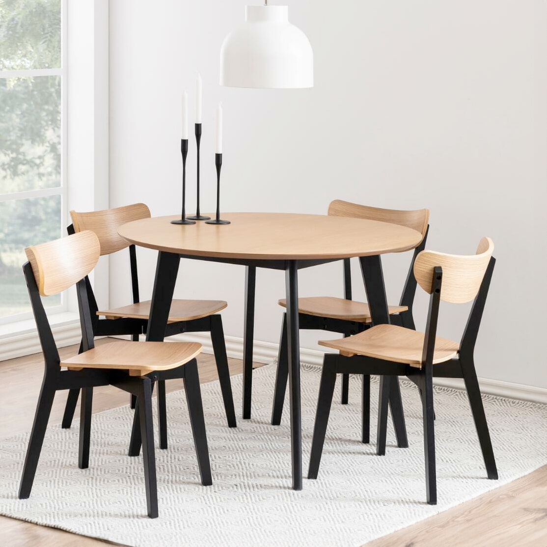 Bendt Ronde Eettafel Torkil Ø105cm - Naturel/Zwart | Bendt
