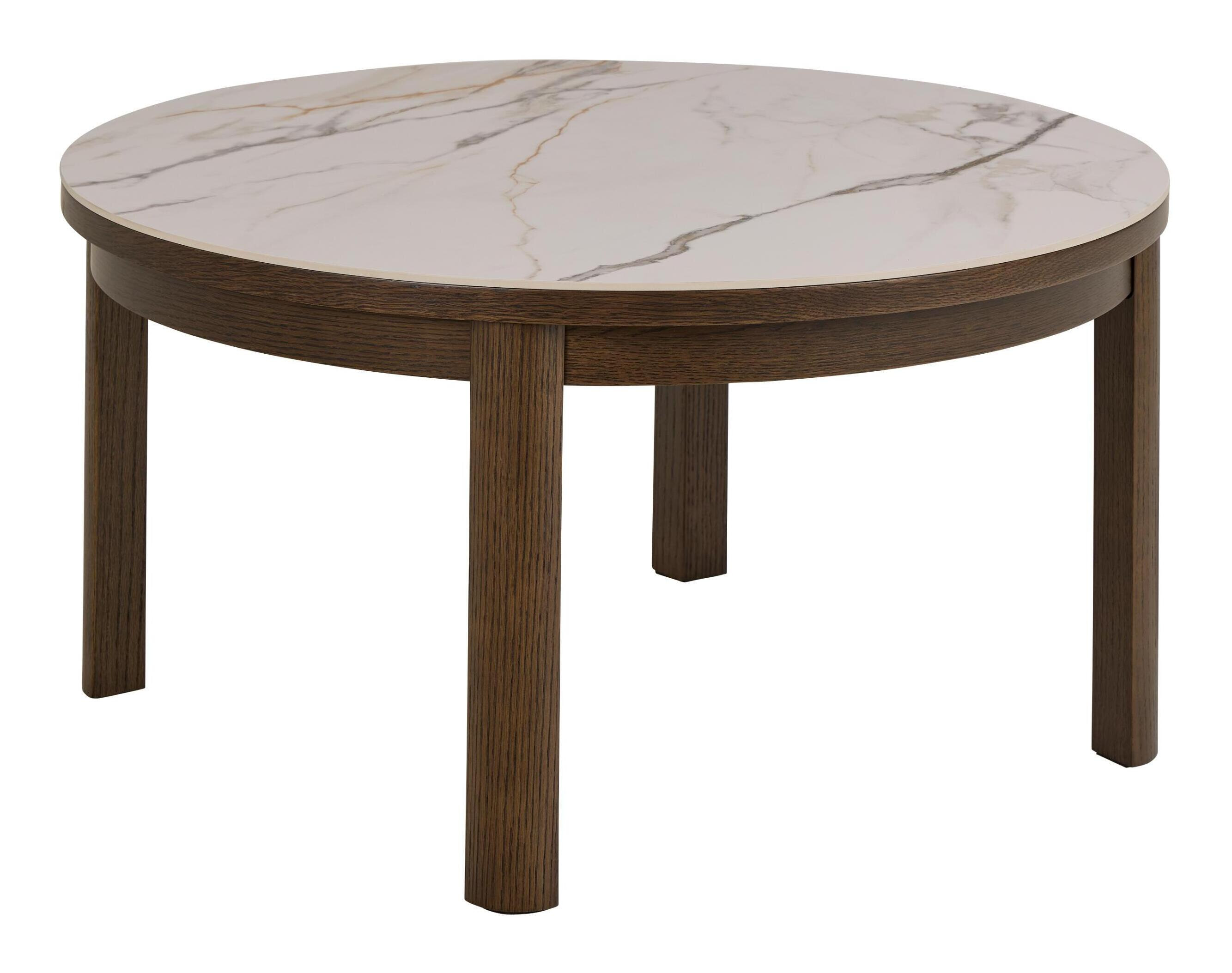 Bendt Ronde Salontafel Jawana Marmerlook en eikenfineer