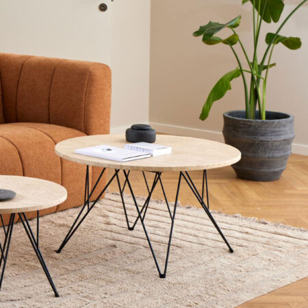 Bendt Ronde Salontafel Nadia Travertin