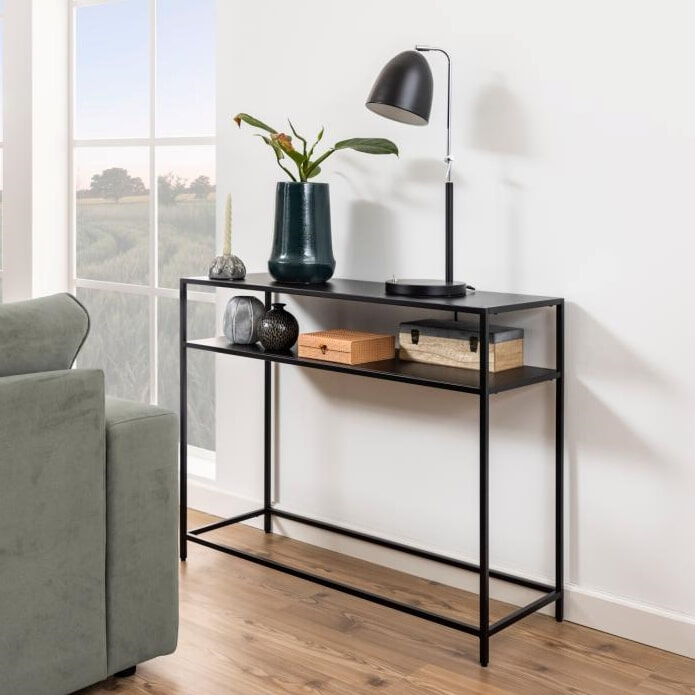 Bendt Sidetable Lua metaal 100cm - Zwart | Bendt