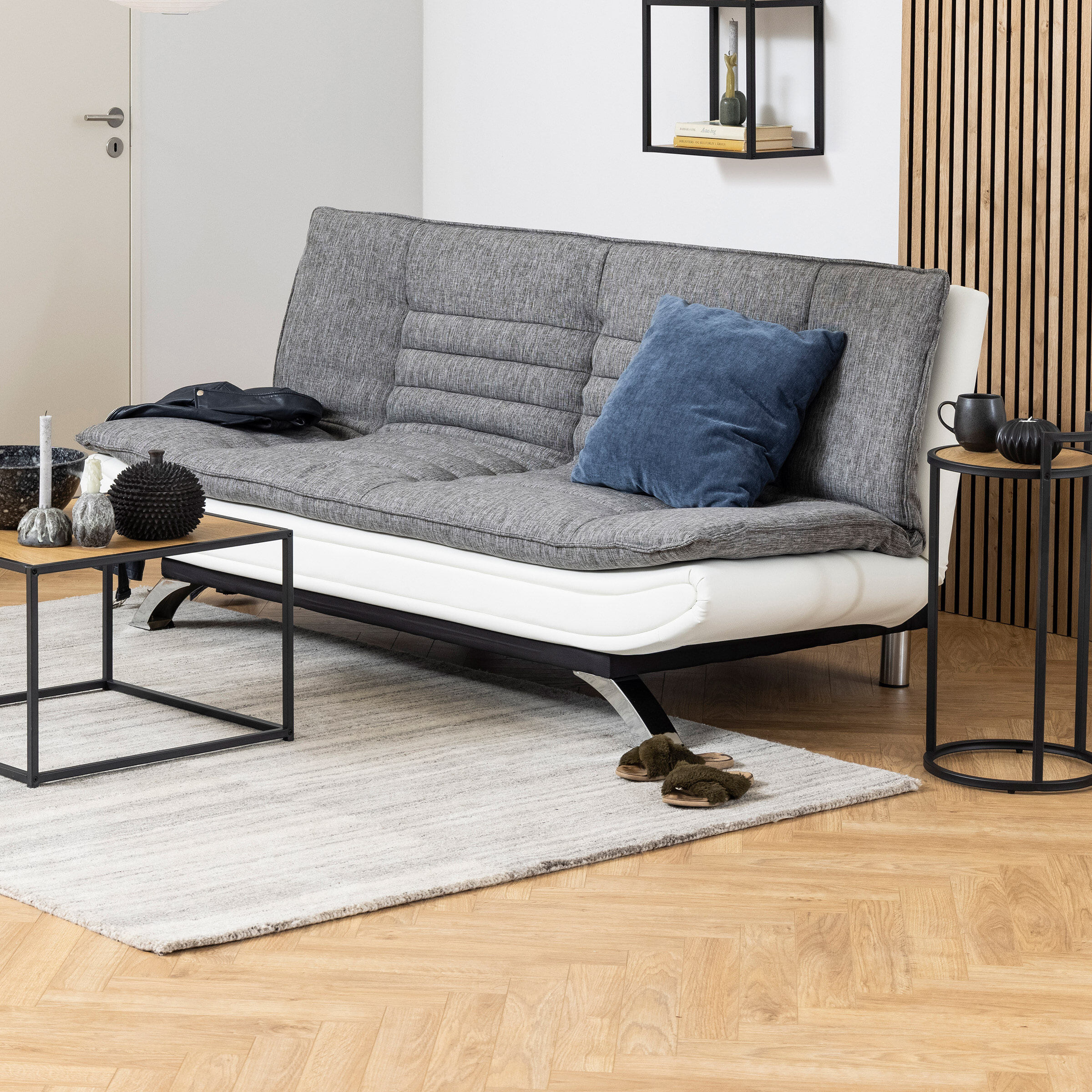 Bendt Slaapbank Oliver PU-leder / textiel - grijs | Bendt