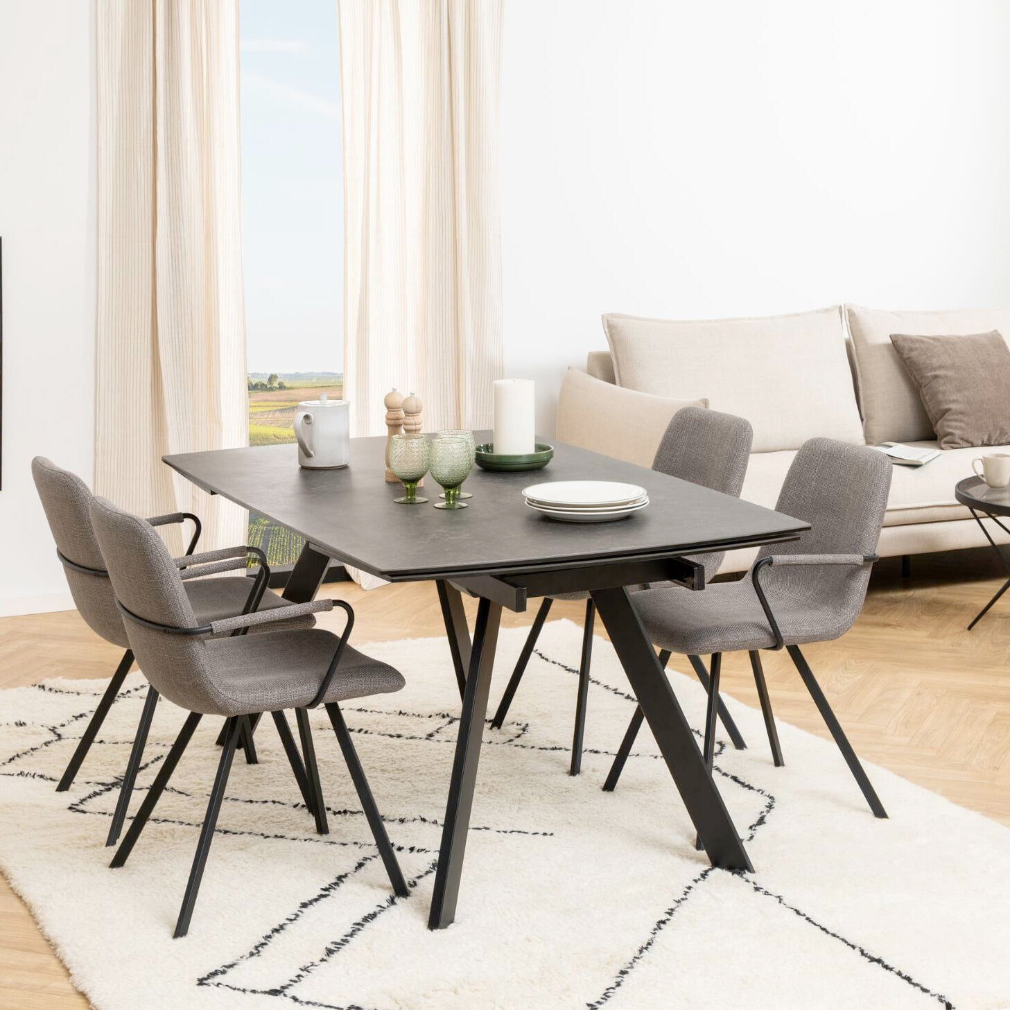 Bendt Uitschuifbare Eettafel Cresencio Keramiek