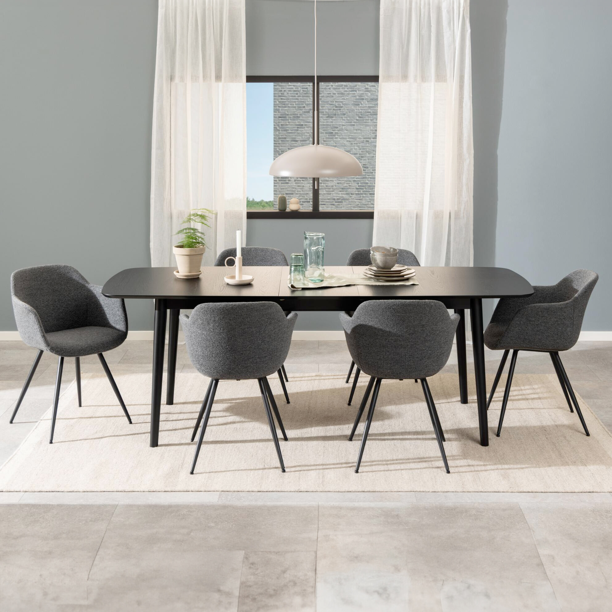 Bendt Uitschuifbare Eettafel Montreux Eiken 180-219 x 90cm - zwart | Bendt