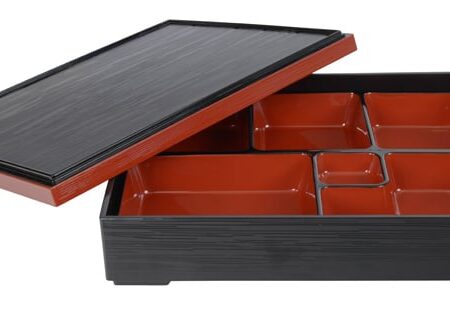 Bento Box - Zwart/Rode Lakafwerking - 30 x 24 cm | Tokyo Design Studio