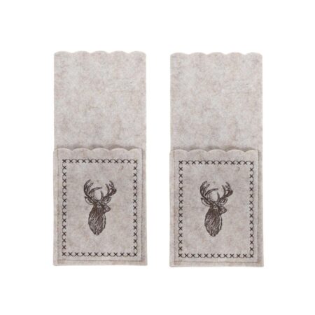 Bestekzakje rendier vilt set a 2 23x10cm | Svenska Living