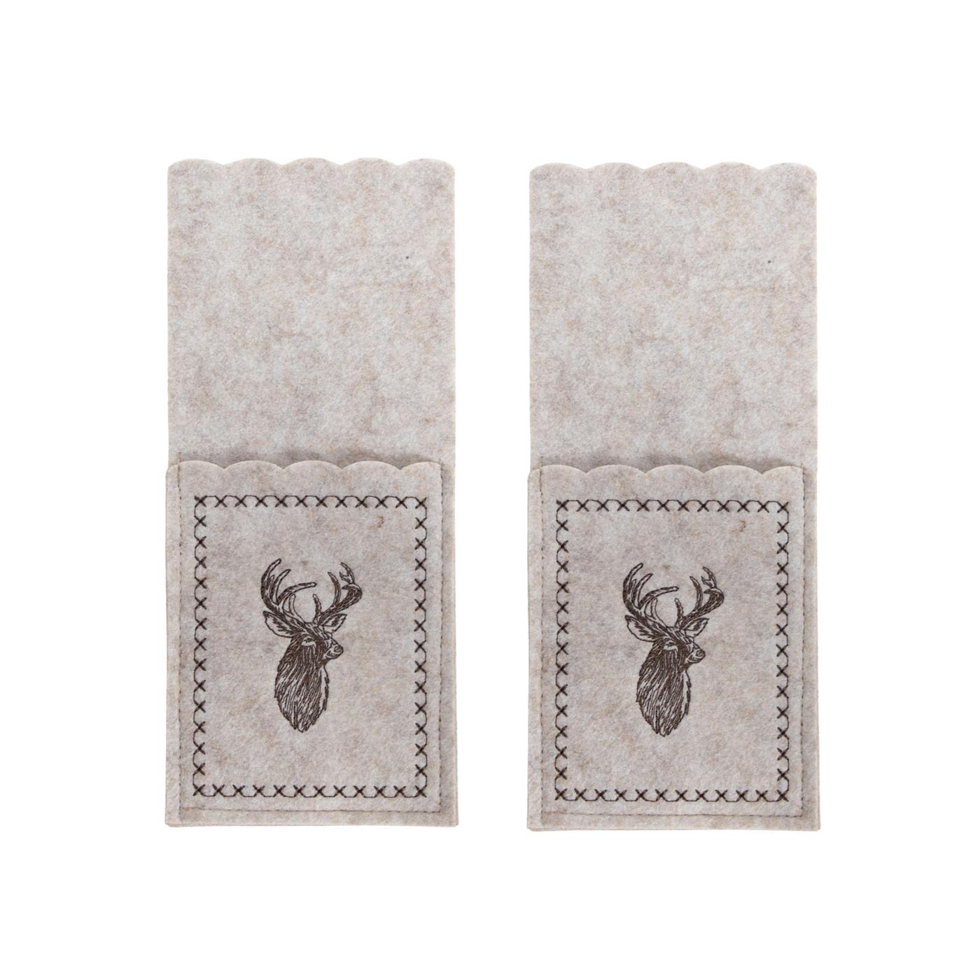 Bestekzakje rendier vilt set a 2 23x10cm | Svenska Living