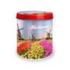 Bewaarblik Holland tulpenveld Ø10x11